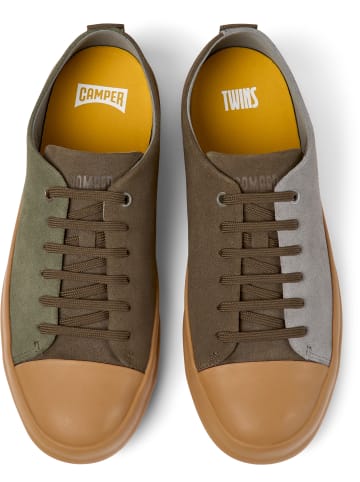 Camper Sneaker " Chasis Twins " in Dunkelgrün / Braun