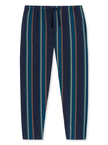 Schiesser Pyjamahose Mix & Relax Flanell in dunkelblau, blau