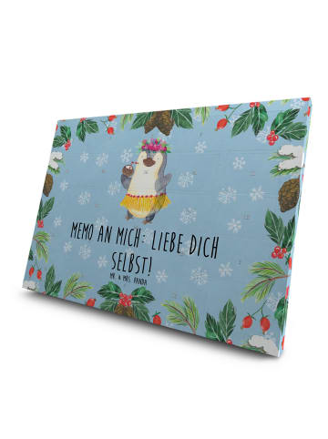 Mr. & Mrs. Panda Adventskalender Pinguin Kokosnuss mit Spruch in Eisblau