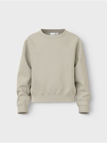 name it Weicher Velours Longsleeve Rundhals Langarmshirt in Sand