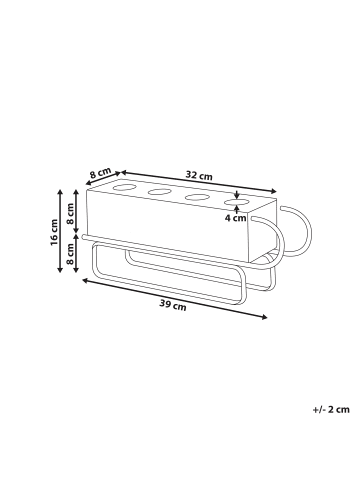 Beliani Kerzenständer KUHMO in Rot/Weiß - (W) 39 x (H) 16 x (L) 8 cm