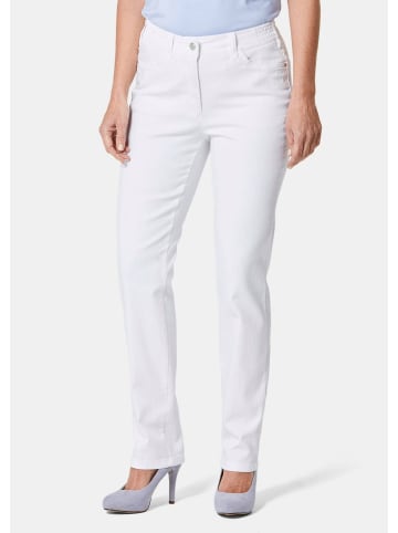 GOLDNER Kurzgröße: Denimhose mit Stretchkomfort in weiß