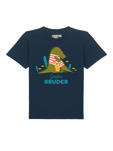wat? Apparel T-Shirt Krokodil Großer Bruder in Dunkelblau