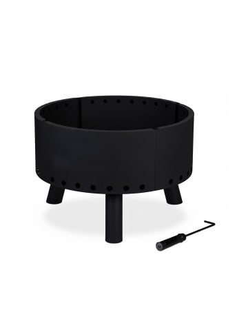 relaxdays Feuerschale in Schwarz - Ø 58,5 cm