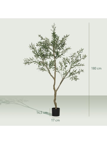 HOMCOM Künstlicher Olivenbaum-17L x 17B x 180H cm-Grün
