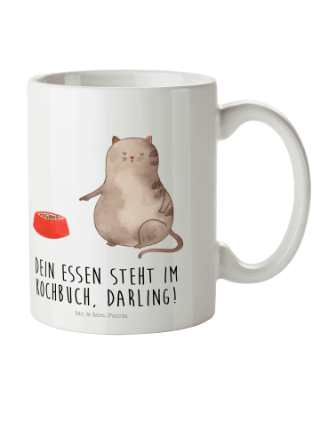 Mr. & Mrs. Panda Haferl Katze Fressen mit Spruch in Weiß