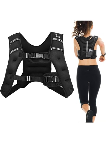 COSTWAY Trainingsweste für Krafttraining 9kg in Schwarz