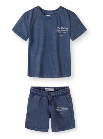 Minoti 2-tlg Shirt & Hose 29FLEECE269 in Blau