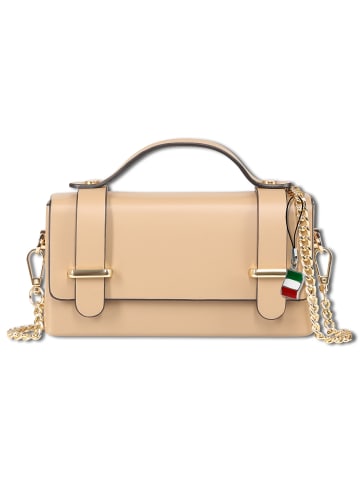 Florence Florence Handtasche Leder taupe, dunkelbeige ca. 19cm