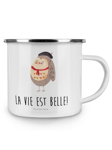 Mr. & Mrs. Panda Kaffeebecher Eule Frankreich mit Spruch in Weiß