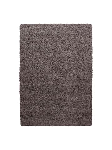 Hochflor Teppich Lux in Taupe