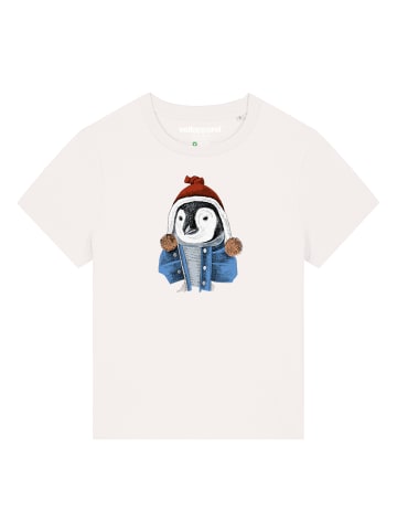 wat? Apparel T-Shirt Pinguin in Off White