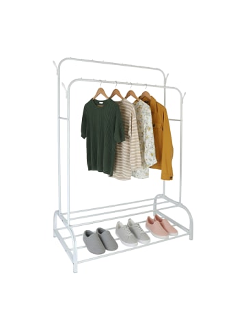 relaxdays Kleiderständer in Weiß - (B)110 x (H)155 x (T)55 cm