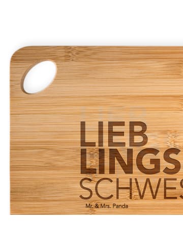 Mr. & Mrs. Panda schneidbrett Schwester mit Spruch in Braun