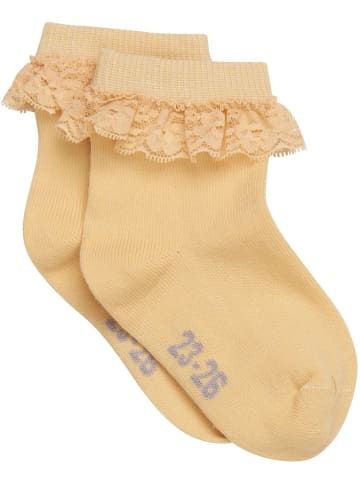 Minymo Kinder Socken "Ankle Sock w. Lace" in Gelb