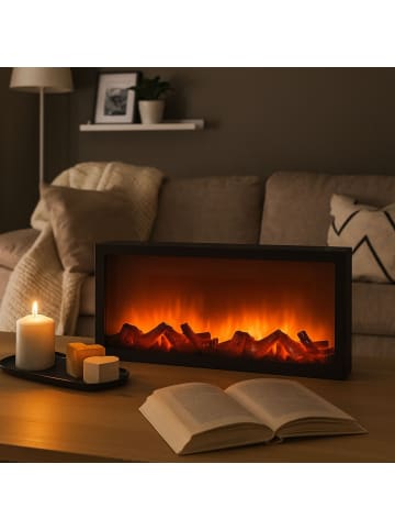 Home&Styling Collection Elektrischer Kamin LED Weihnachtsdeko in Schwarz, (B) 11 x (H) 25 x (L) 57 cm