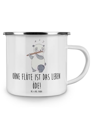 Mr. & Mrs. Panda Pott Flöte Leben mit Spruch in Weiß