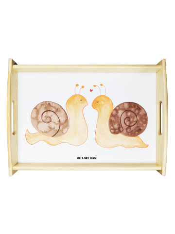 Mr. & Mrs. Panda Küchentablett Schnecken Liebe ohne Spruch in Weiß