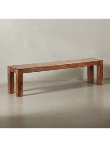 KADIMA DESIGN Sitzbank Massiv | Sheesham, Landhausstil in Braun