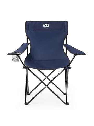 COFI 1453 NILS Faltbarer Campingstuhl Anglerstuhl Stabiler Outdoor-Stuhl mit Tra in Blau