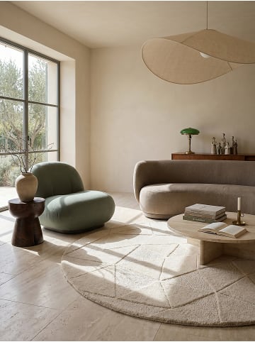 KADIMA DESIGN Teppich Wolle Handgetuftet DEBEN Geometrisch Wohnzimmer Modern in Natur