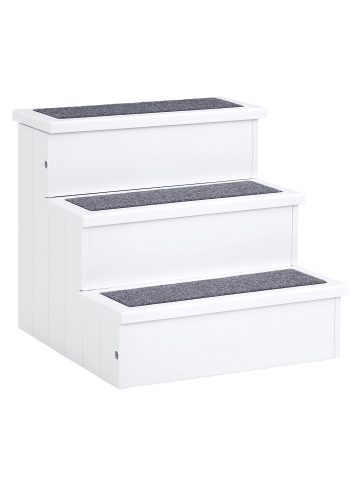 Pawhut Hundetreppe Weiß B40,5 x T44,5 x H38 cm
