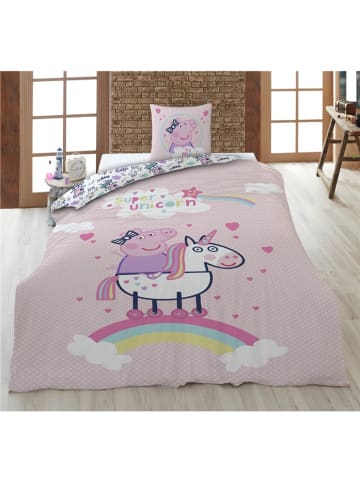 Peppa Pig Peppa Pig Bettwäsche-Set – 1x Deckenbezug 140x200 & 1x Kissenbezug in Pink