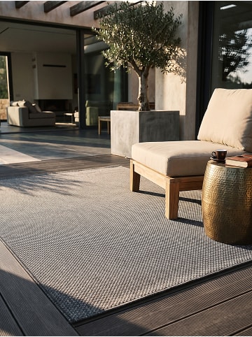 KADIMA DESIGN Läufer Uni flachgewebt pflegeleicht Wohnzimmer Flur Esszimmer in Anthrazit
