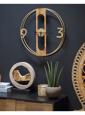 Beliani Wanduhr MULHOUSE in Braun - (W) 50 x (H) 50 x (L) 2 cm