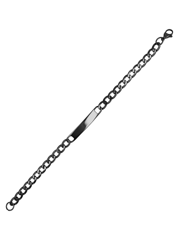 Adeliás Unisex Armband – Panzerarmband aus Edelstahl 21 cm in schwarz