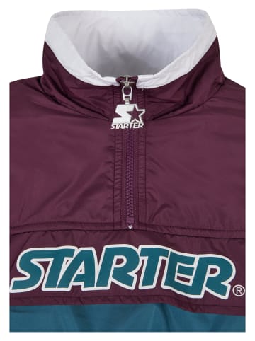 STARTER STARTER Damen Ladies Starter Colorblock Pull Over Jacket in darkviolet/teal
