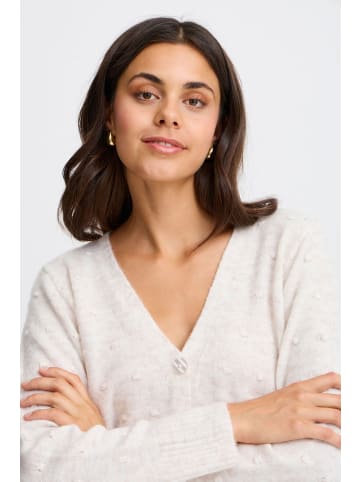 Fransa Strick-Cardigan langarm FRELISE Regular fit in Limestone melange