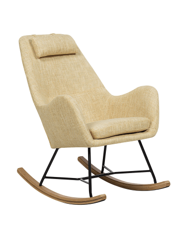 Beliani Schaukelsessel ARRIE in Gelb/Schwarz/Braun - (W) 48 x (H) 116 x (L) 92 cm