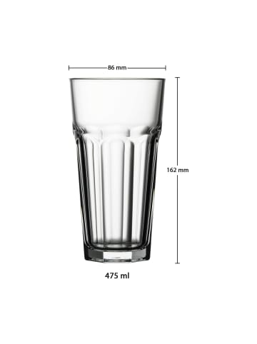 Pasabahce 120er Set Longdrinkgläser Casablanca in Transparent 475 ml in transparent