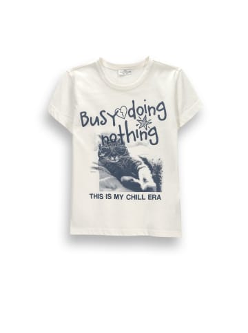 Coccodrillo Baumwoll-T-Shirt mit kurzen Ärmeln in ecru