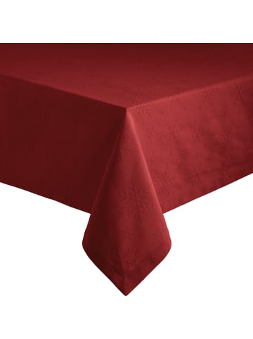 REDBEST Jacquard, Baumwollmischung Tischdecke Snowflake in rot