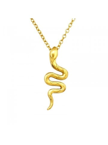 Alexander York Kette mit Anhänger SCHLANGE in Gold aus 925 Sterling Silber, 2-tlg. in gold