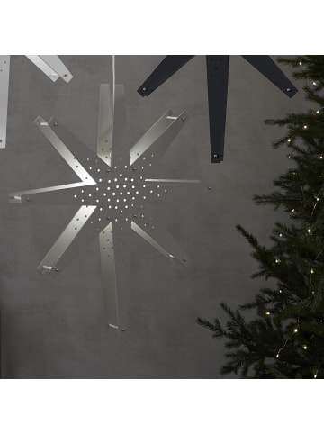 STAR Trading Holzstern Hängeleuchte ,Tall', groß, 70cm, grau-beige