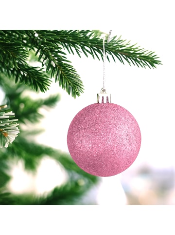 relaxdays 30-tlg. Weihnachtskugeln Set in Rosa
