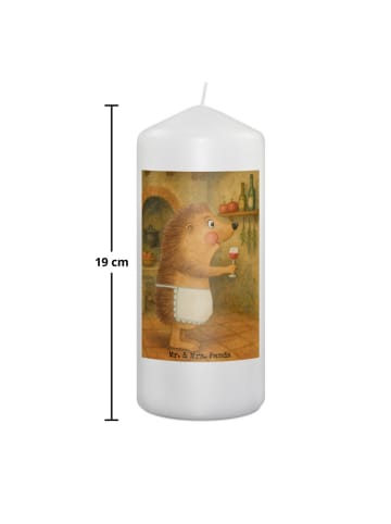 Mr. & Mrs. Panda Schmuckkerze Igel Wein Design ohne Spruch in Weiß