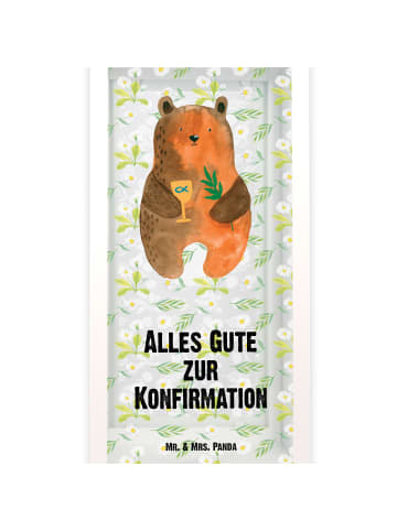 Mr. & Mrs. Panda Windlicht Bär Konfirmation mit Spruch in Transparent