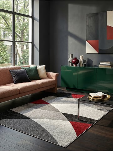 KADIMA DESIGN Teppich Niederflor Abstrakt pflegeleicht Wohnzimmer Flur Esszimmer in Grau