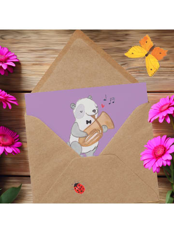Mr. & Mrs. Panda Glückwunschkarte Tenorhörnchen Magie mit Spruch in Lavendeltraum