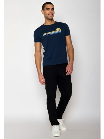 GreenBomb T-Shirt Nature Canoe River in Marineblau