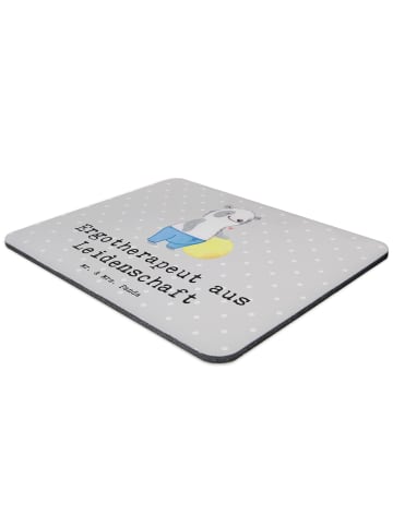 Mr. & Mrs. Panda Mouse Pad Ergotherapeut Leidenschaft mit Spruch in Grau Pastell