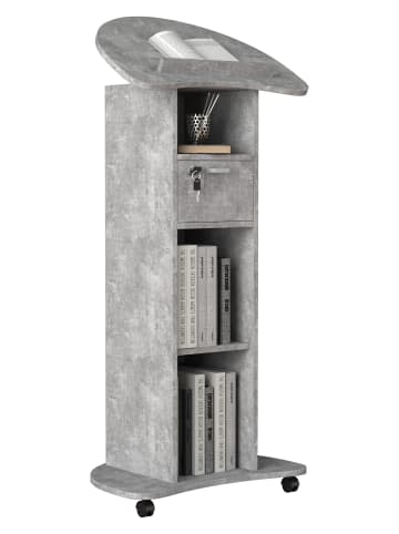 VCM  Holz Stehpult Rednerpult Stehtisch Rollen Redola in Beton-Grau