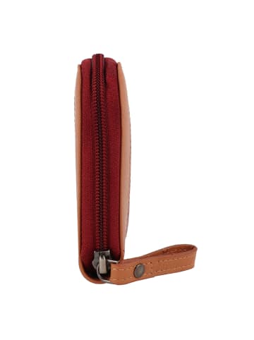 Greenburry Nappa Geldbörse RFID Schutz Leder 19.5 cm in red-tan