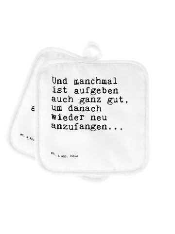 Mr. & Mrs. Panda Topfuntersetzer Und manchmal ist aufgeben... mi... in Weiß