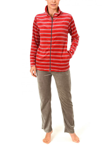NORMANN Hausanzug Homewear Nicky Velvet - 15699 in rot