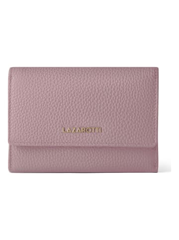 Lazarotti Bologna Leather XL Geldbörse mit Zip-Around Fach Leder 14 cm rose